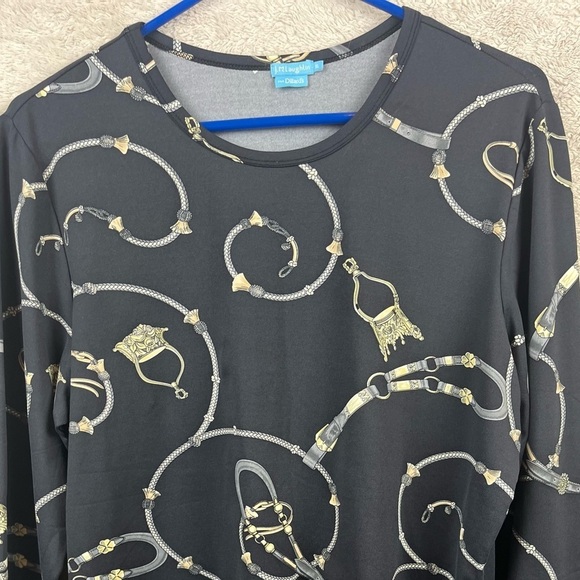 J. MCLAUGHLIN Catalina Cloth Chain Print Blouse Size XL - Picture 2 of 12